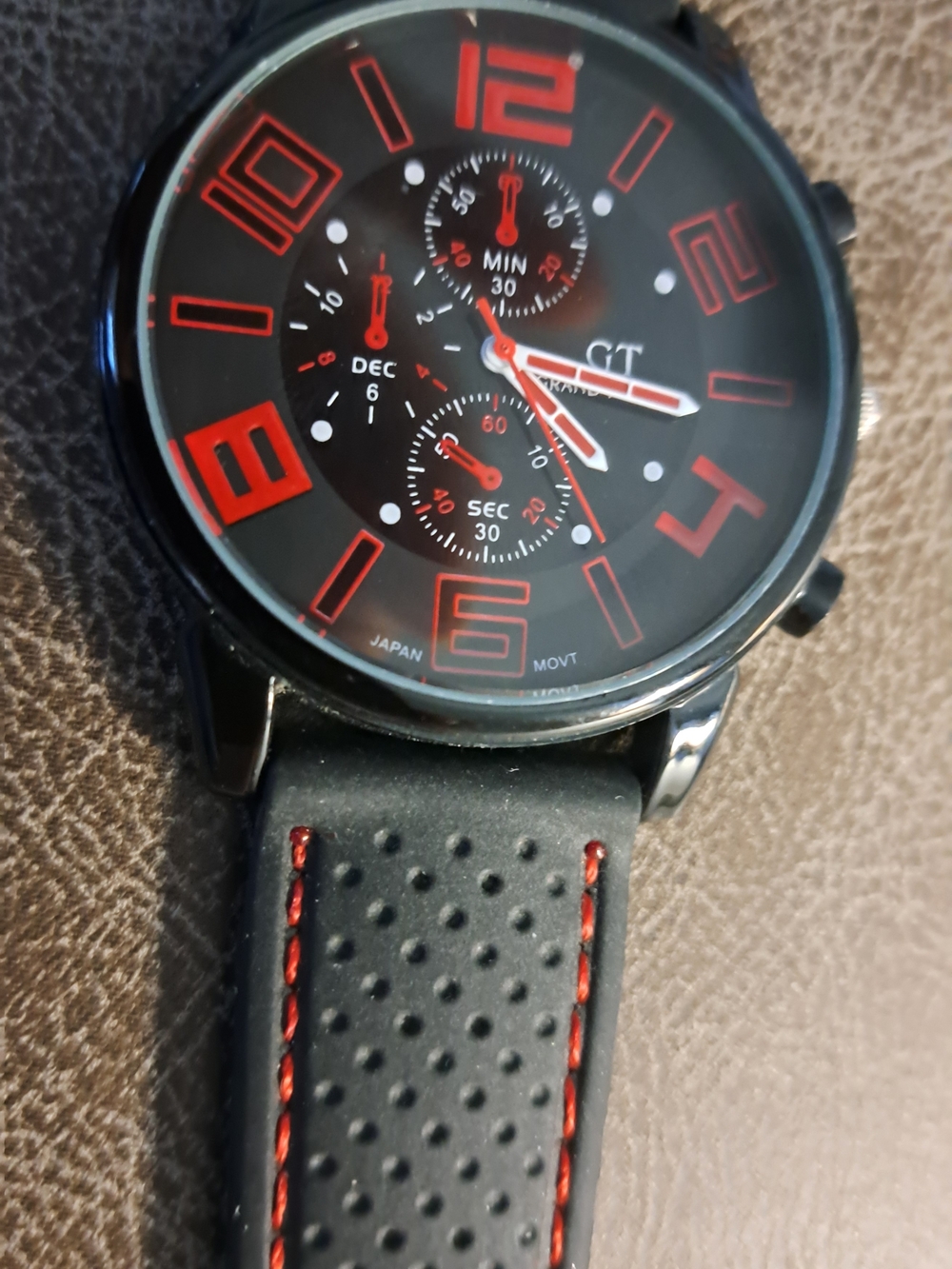 GT Black & Red Sport Watch
